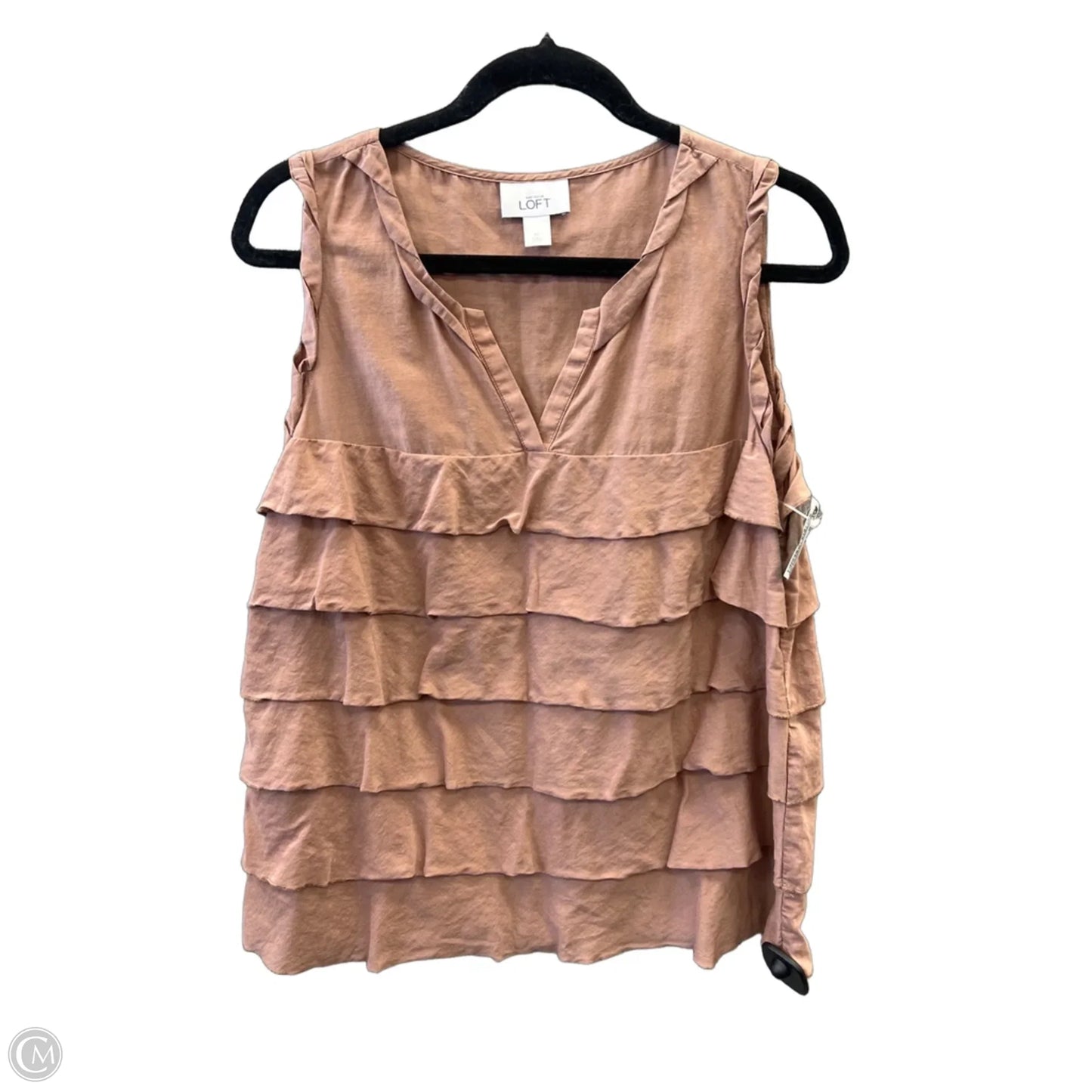 Top Sleeveless By Loft In Brown, Size: M