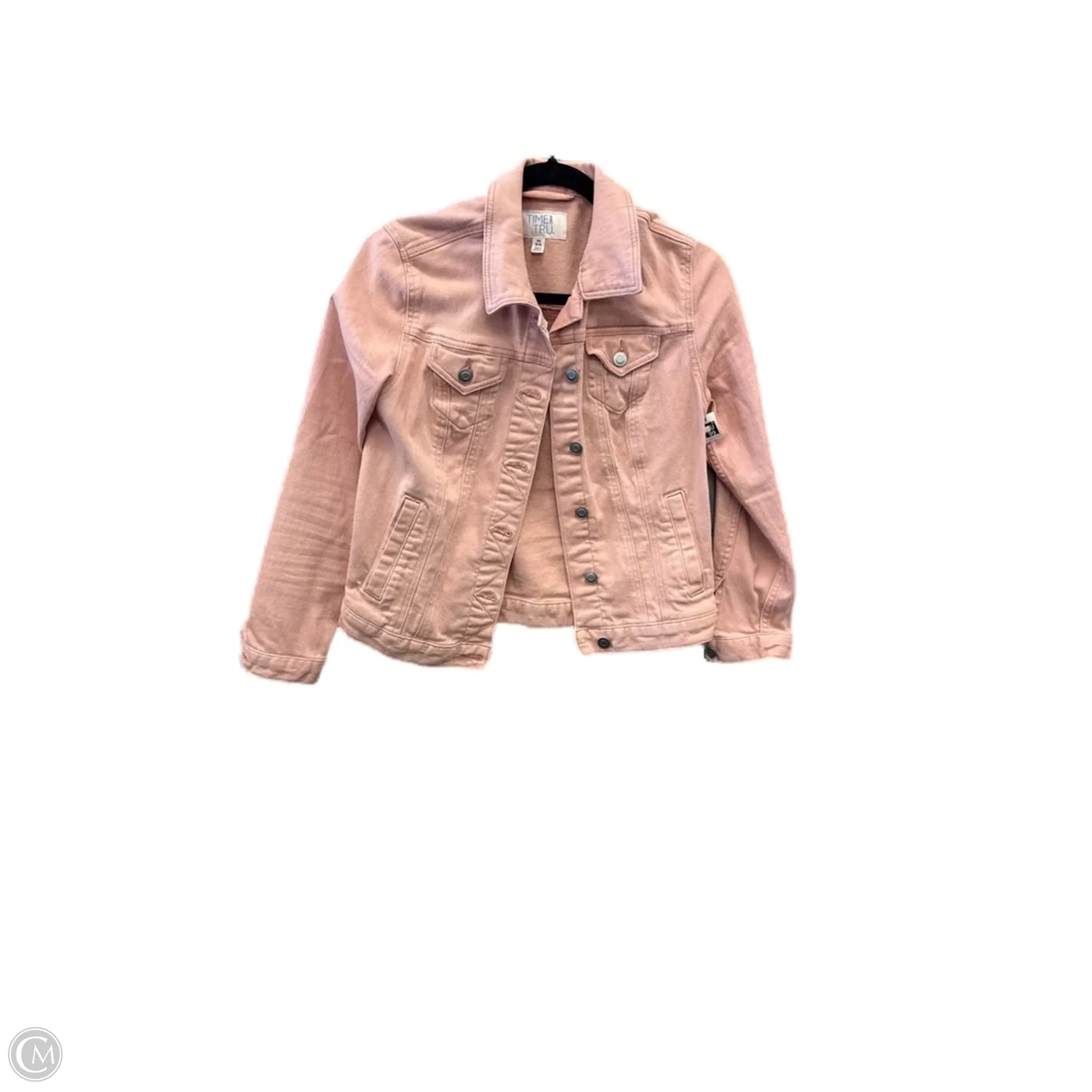 Jacket Denim By Time And Tru In Pink Denim, Size: Xs