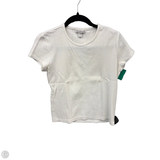 Top Short Sleeve Basic By Petite Sophisticate In White, Size: M