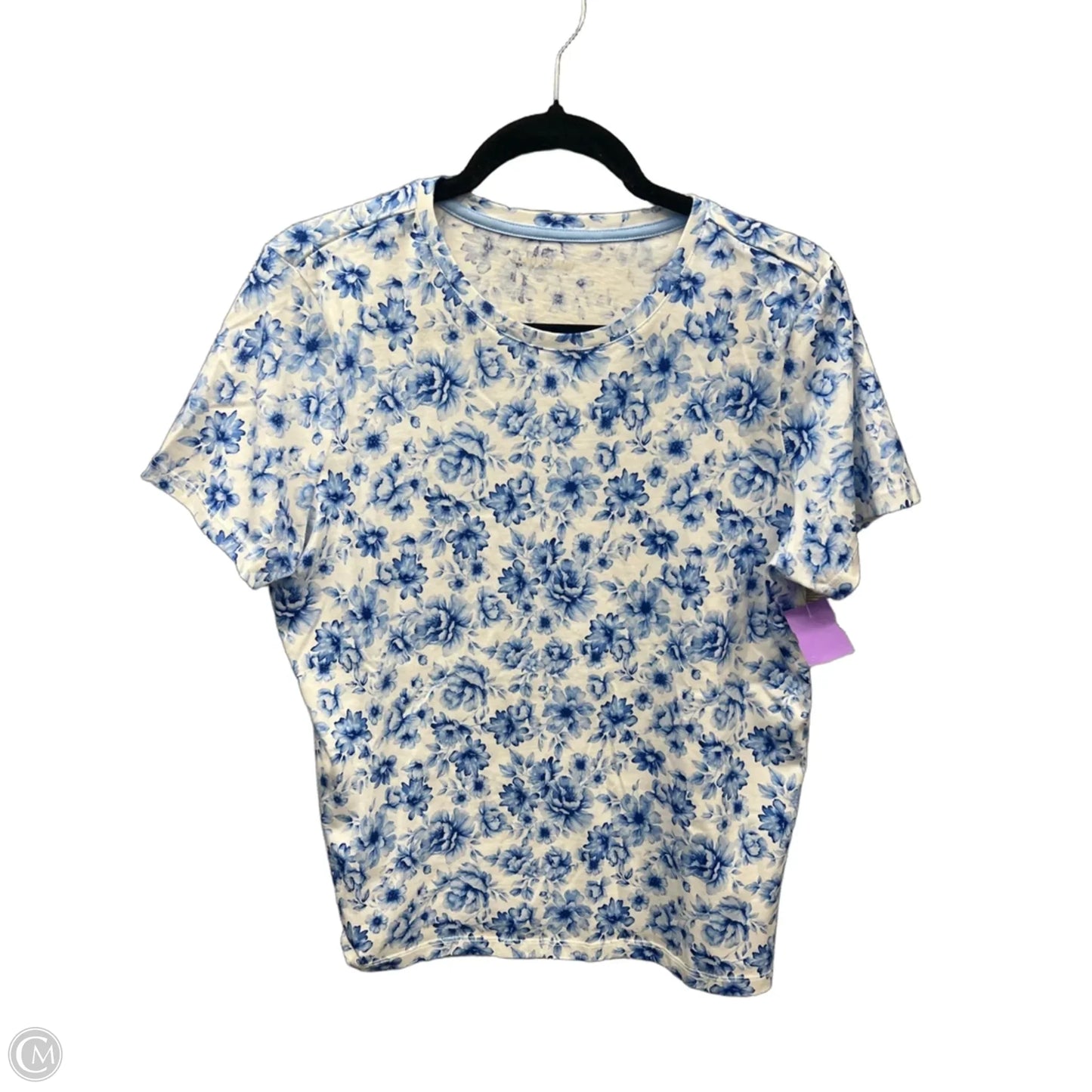 Top Short Sleeve By Lands End In Floral Print, Size: M