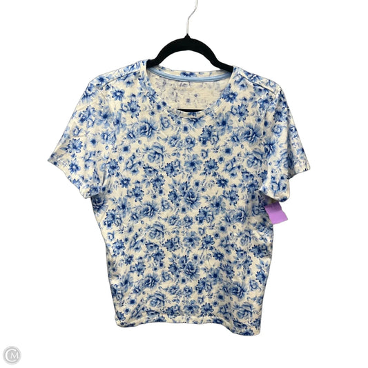 Top Short Sleeve By Lands End In Floral Print, Size: M