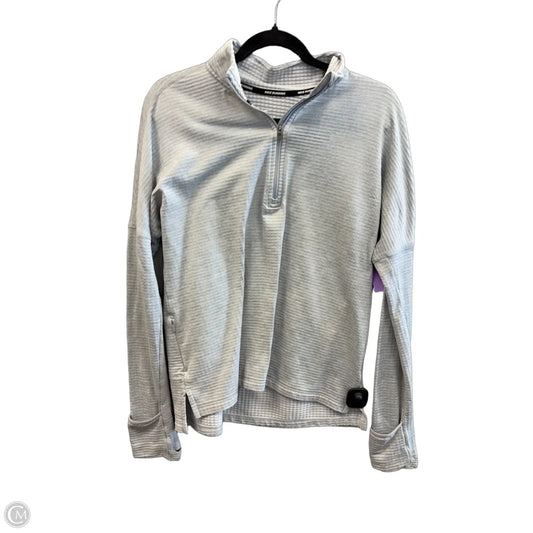Athletic Top Long Sleeve Collar By Nike In Grey, Size: M