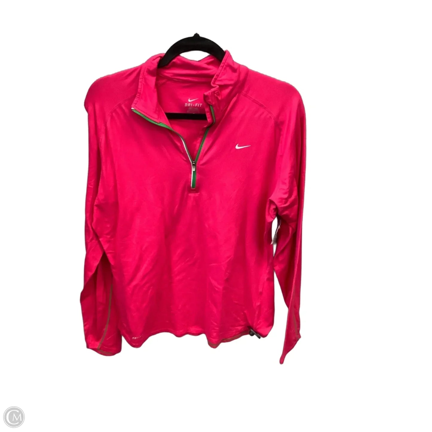 Athletic Top Long Sleeve Collar By Nike In Pink, Size: Xl
