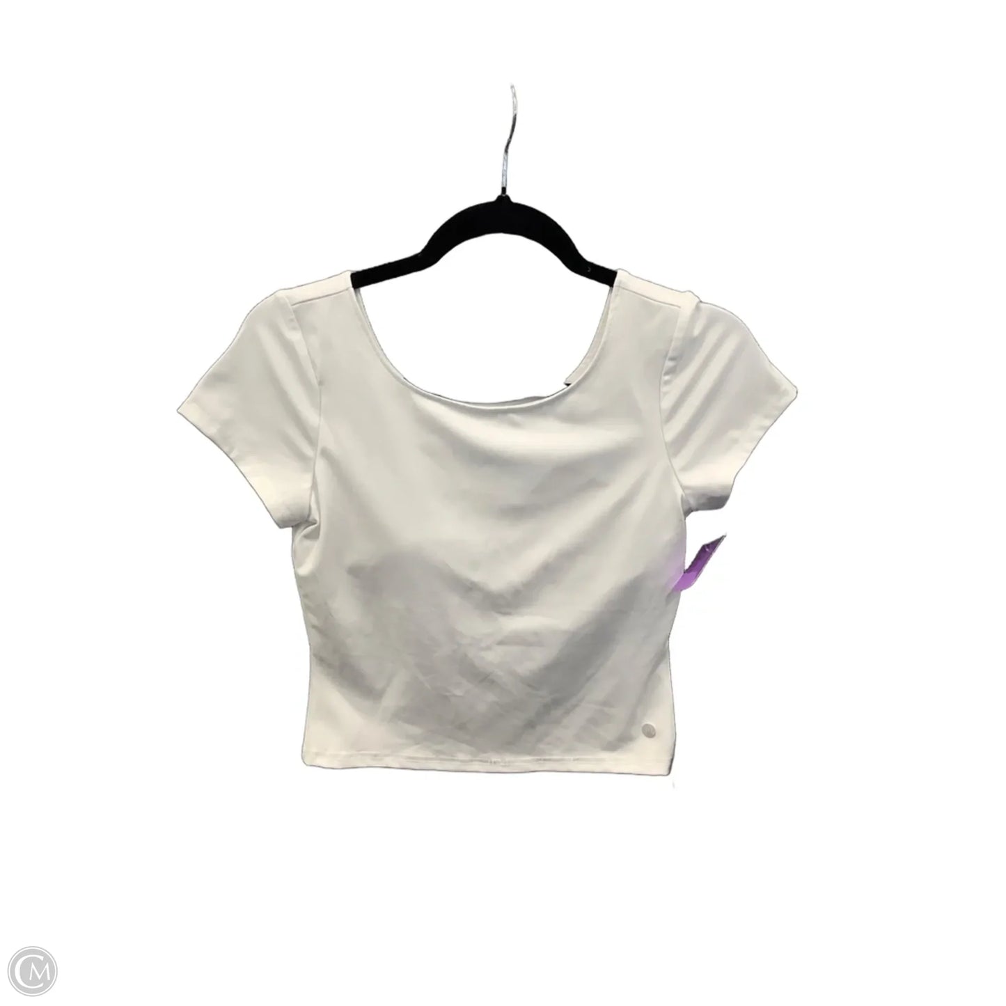 Athletic Top Short Sleeve By Apana In White, Size: S