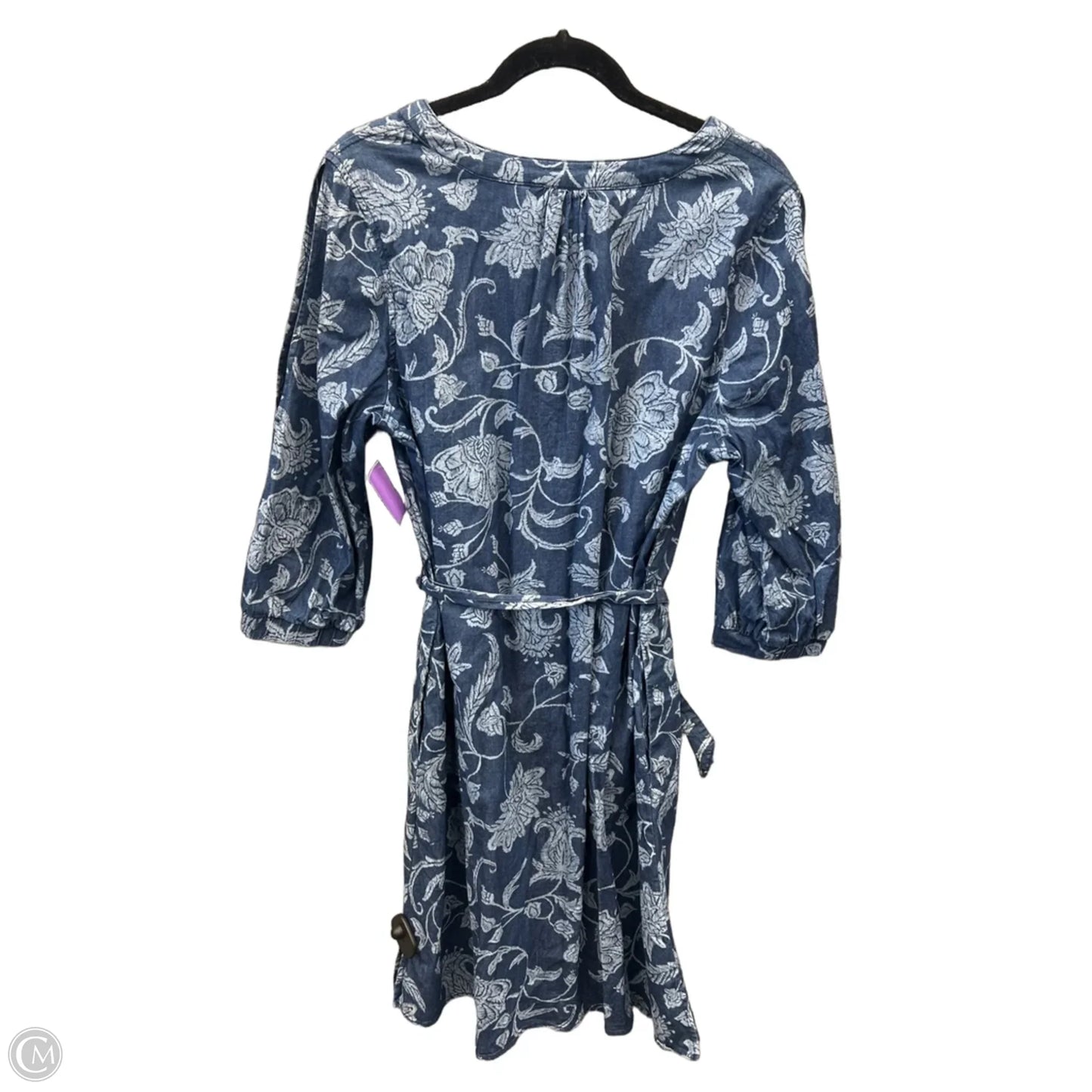 Dress Casual Midi By Isaac Mizrahi Live Qvc In Blue, Size: L
