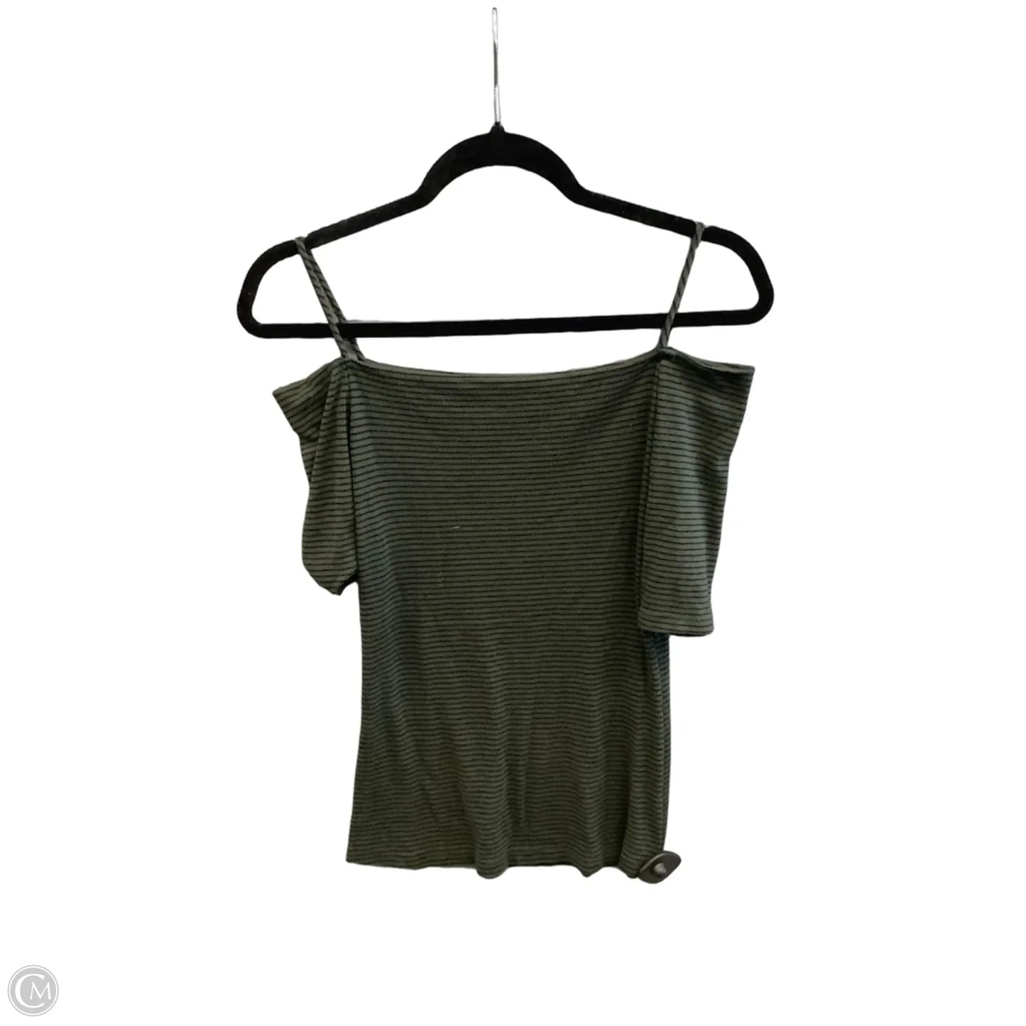 Top Short Sleeve By Heart & Hips In Striped Pattern, Size: L