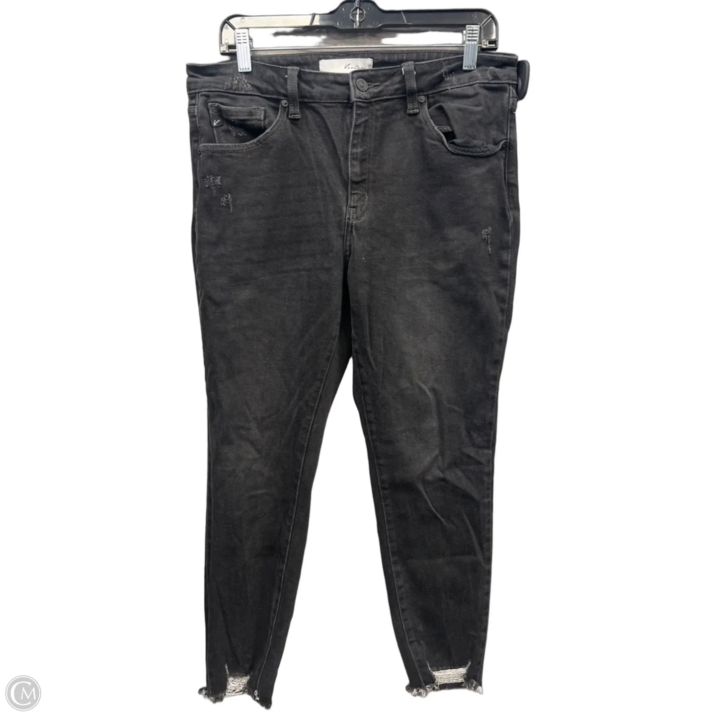 Jeans Skinny By Kancan In Black Denim, Size: 12