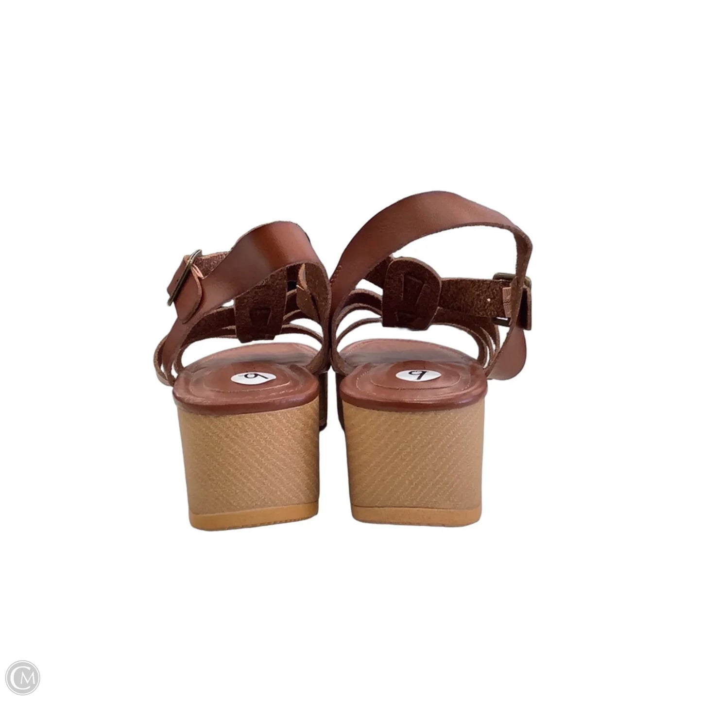 Sandals Heels Wedge By Falls Creek In Brown, Size: 9