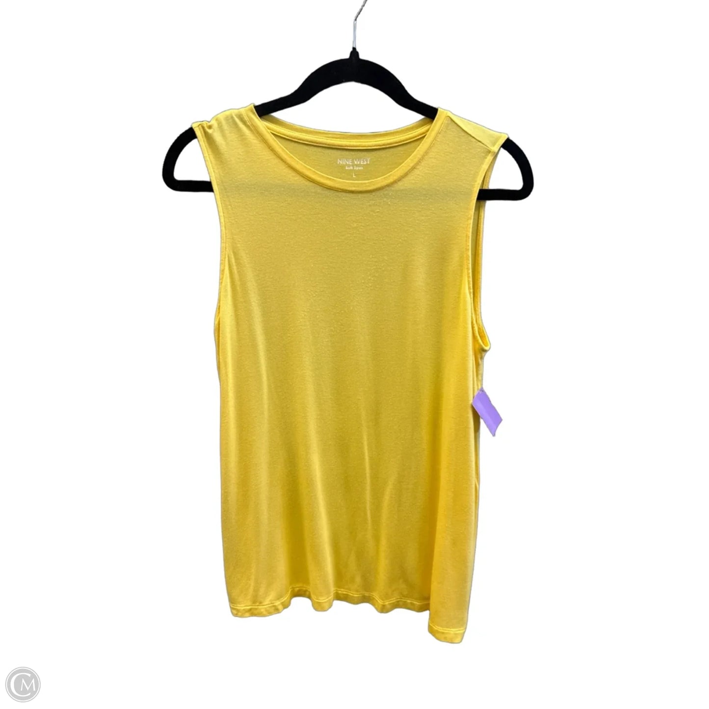 Top Sleeveless Basic By Nine West In Yellow, Size: L