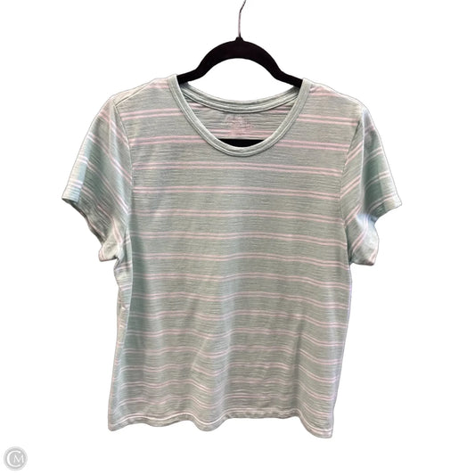 Top Short Sleeve Basic By Time And Tru In Striped Pattern, Size: Xl