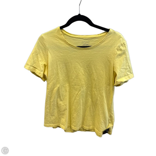 Top Short Sleeve Basic By Christopher And Banks In Yellow, Size: L