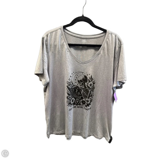 Athletic Top Short Sleeve By Athletic Works In Grey, Size: Xxl