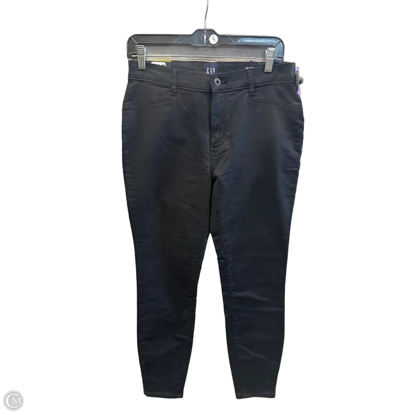 Jeans Skinny By Gap In Black Denim, Size: 8