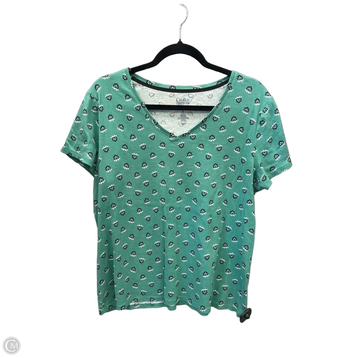 Top Short Sleeve By Croft And Barrow In Green, Size: Xl