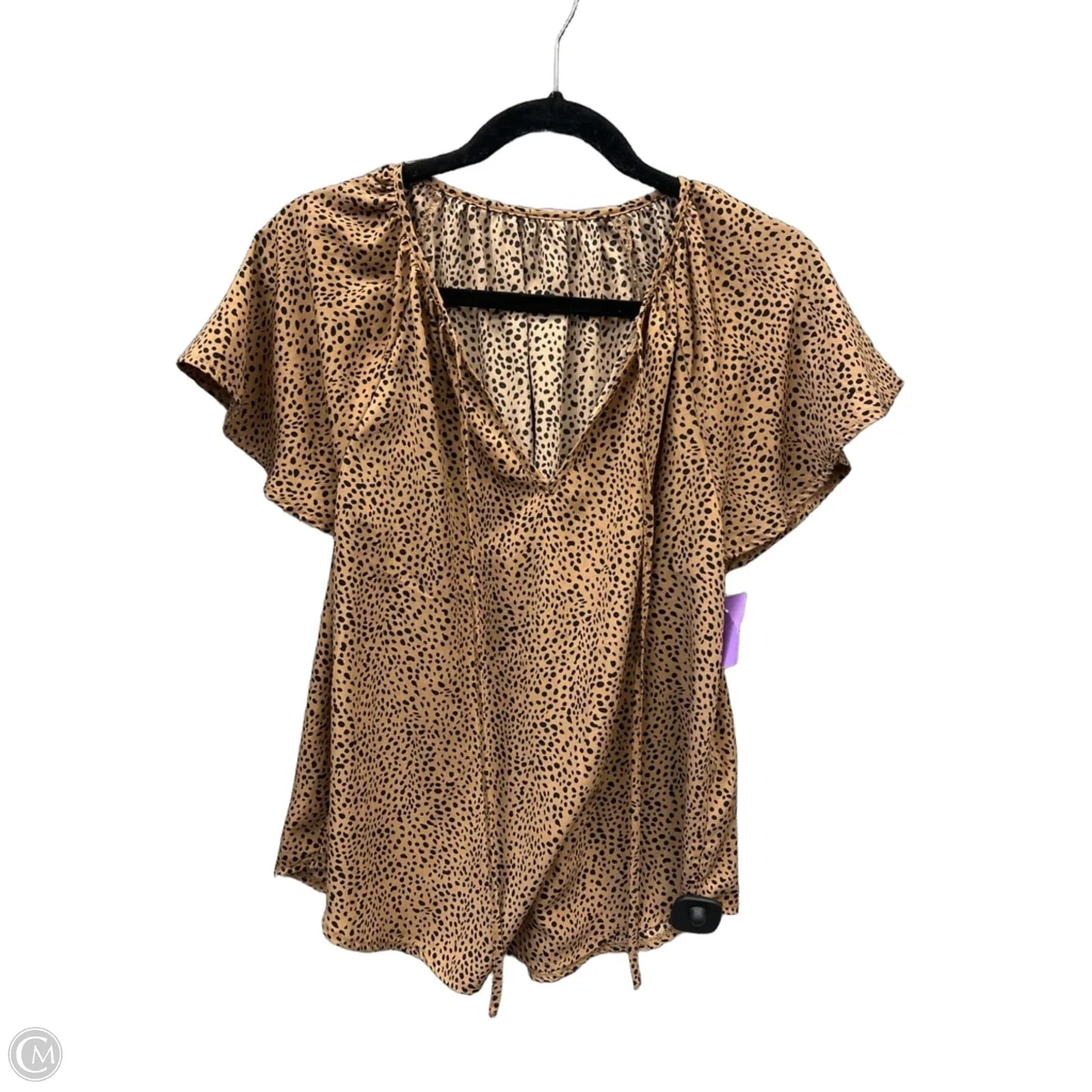 Top Short Sleeve By Shein In Animal Print, Size: M