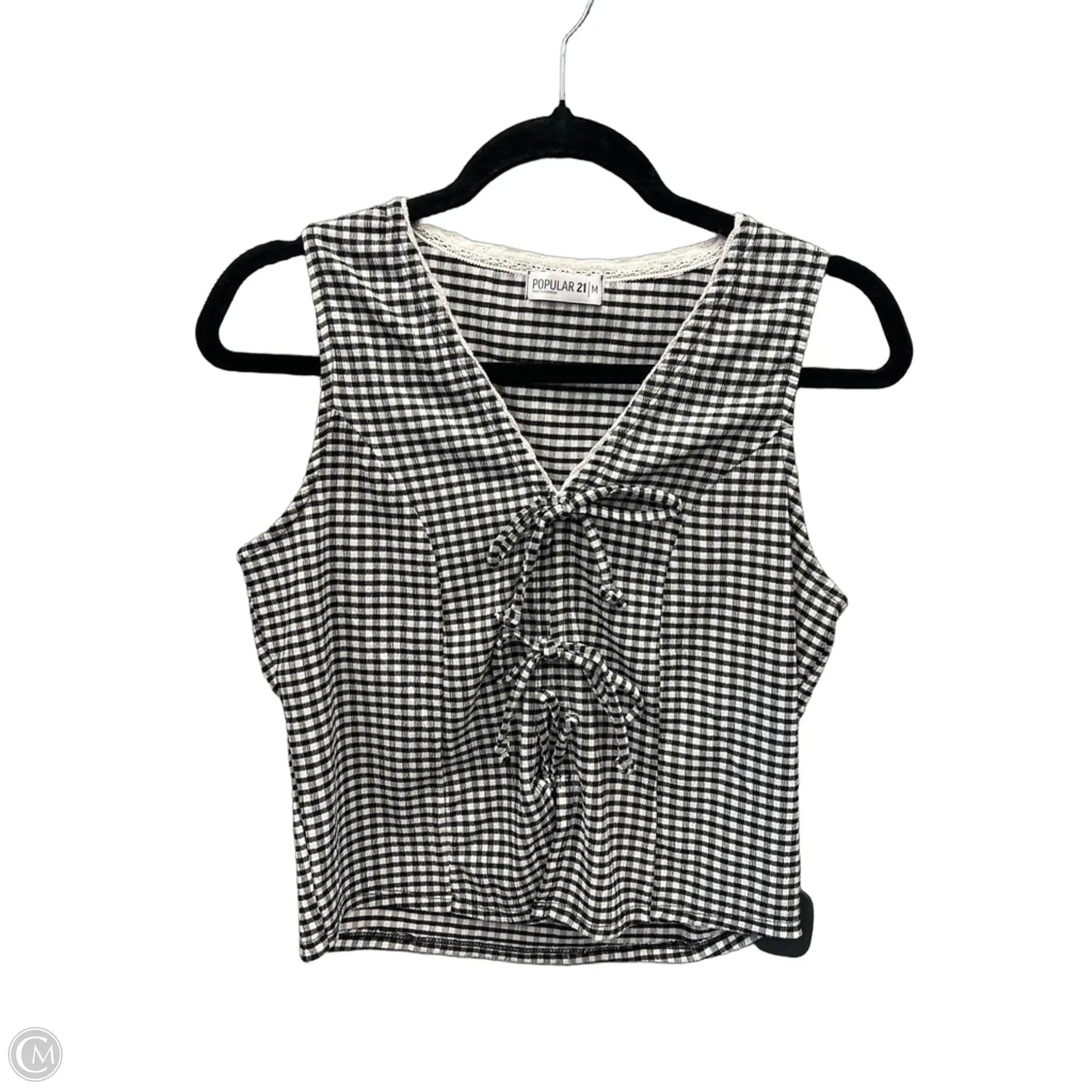 Top Sleeveless By Clothes Mentor In Plaid Pattern, Size: M
