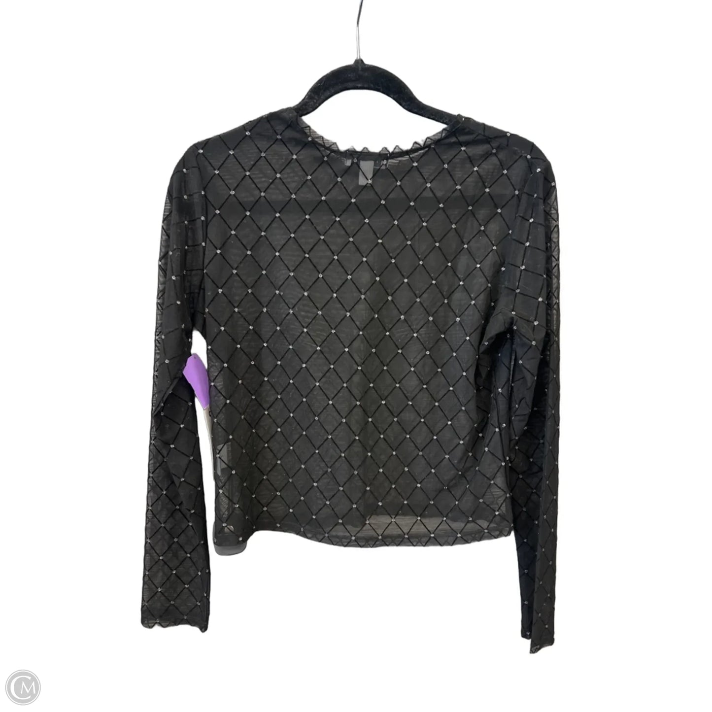 Top Long Sleeve By Faded Rose In Black, Size: L