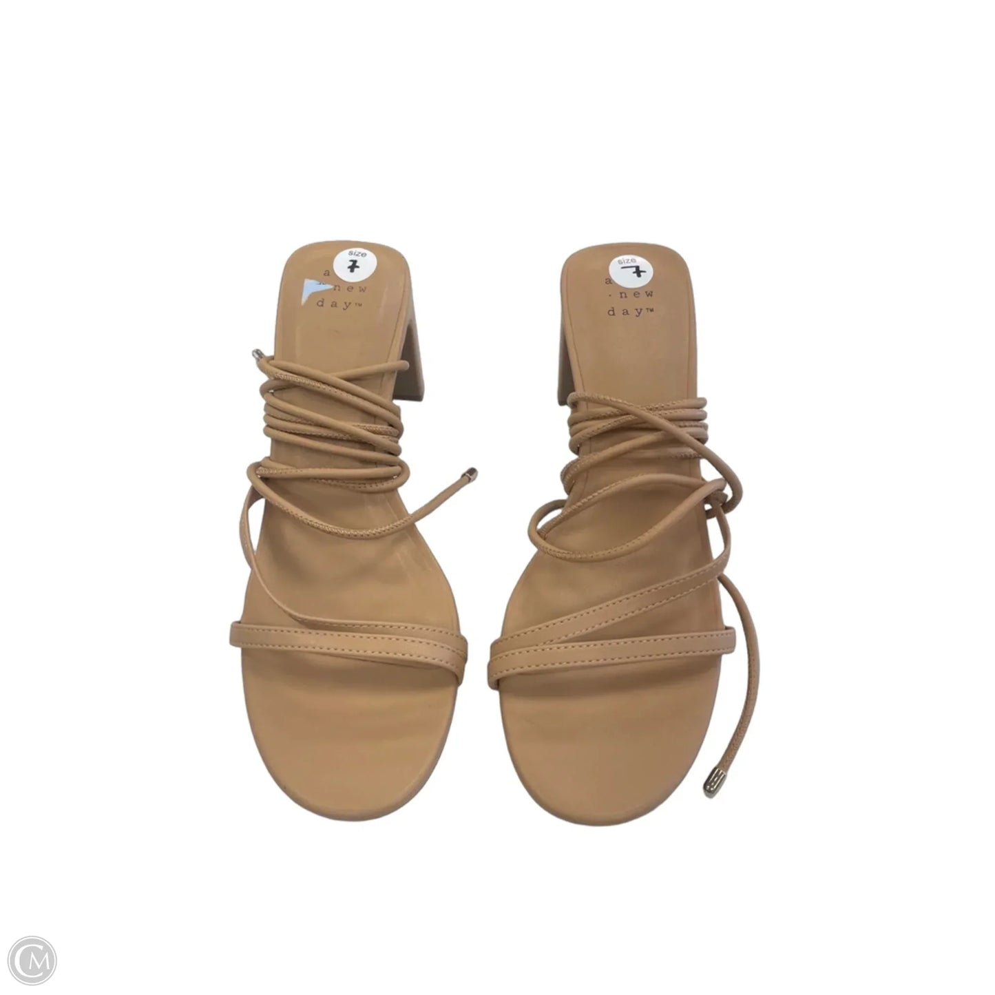 Sandals Heels Block By A New Day In Tan, Size: 7