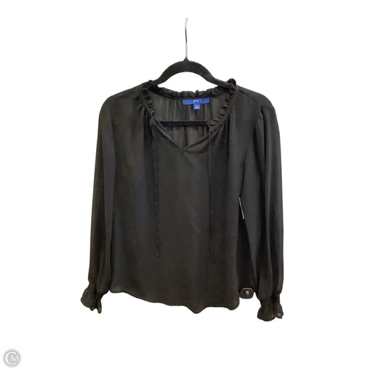 Blouse Long Sleeve By Apt 9 In Black, Size: M