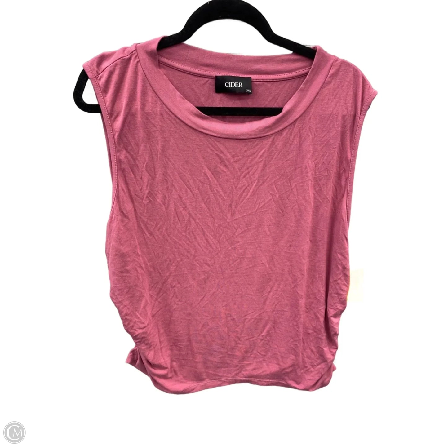 Top Sleeveless Basic By Cider In Pink, Size: 3x