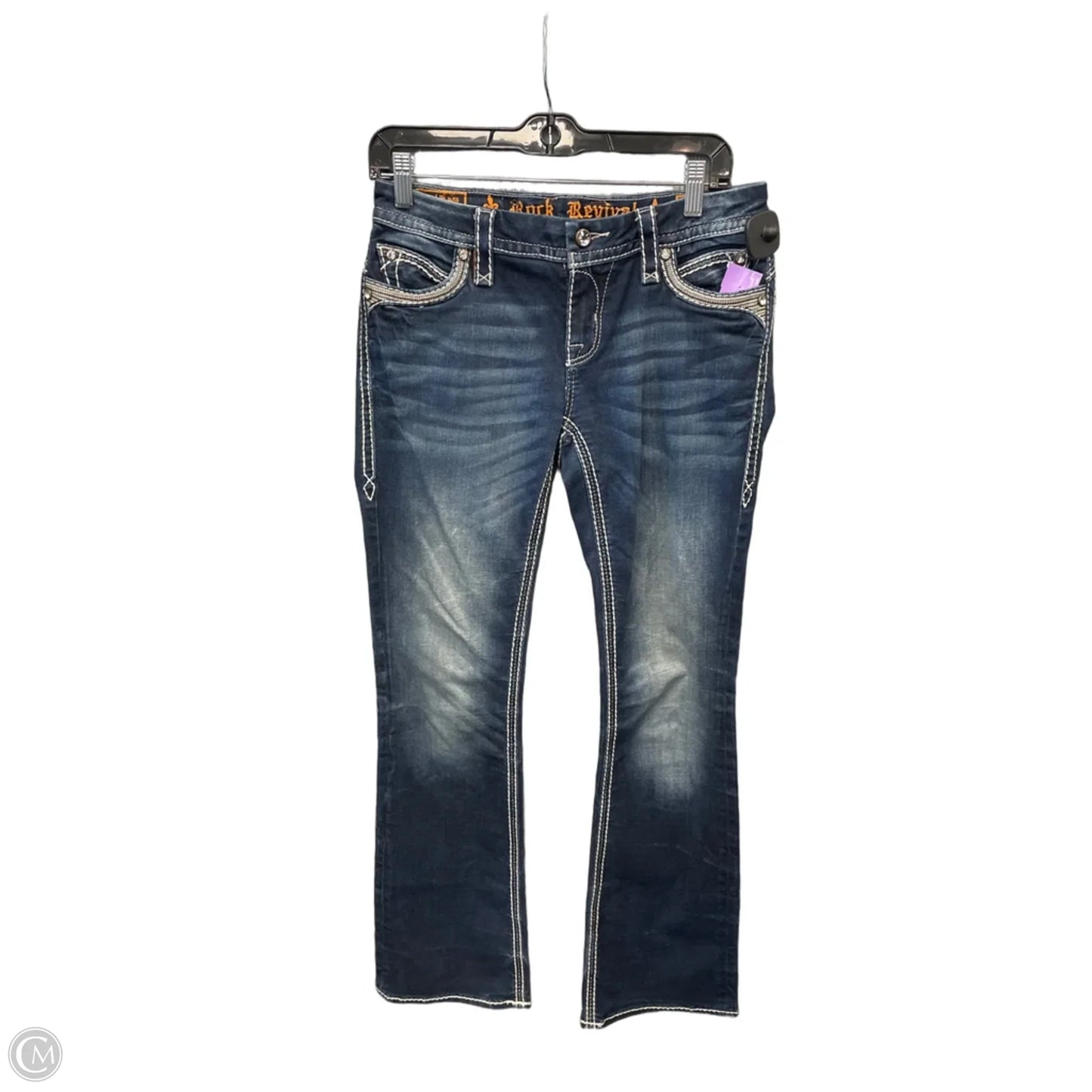 Jeans Boot Cut By Rock Revival In Blue Denim, Size: 4