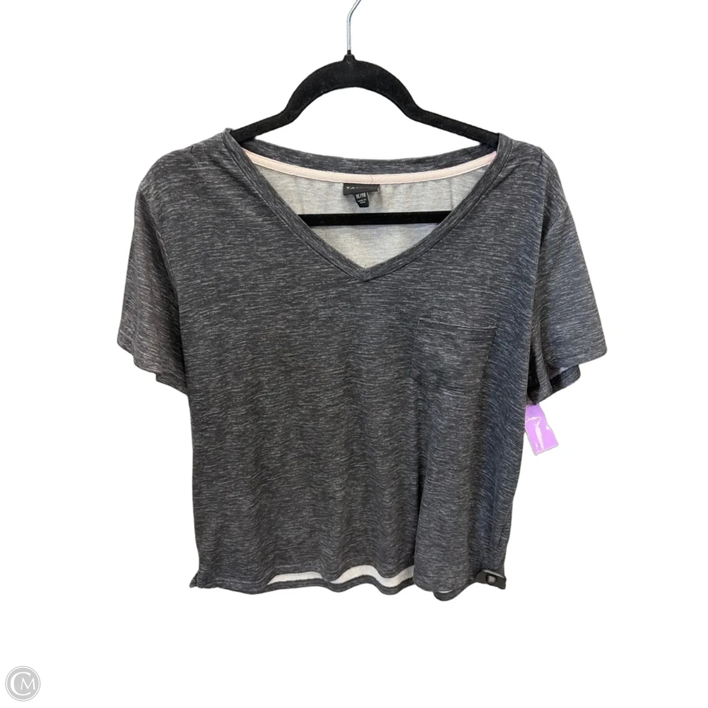 Top Short Sleeve By Tahari In Grey, Size: Xl