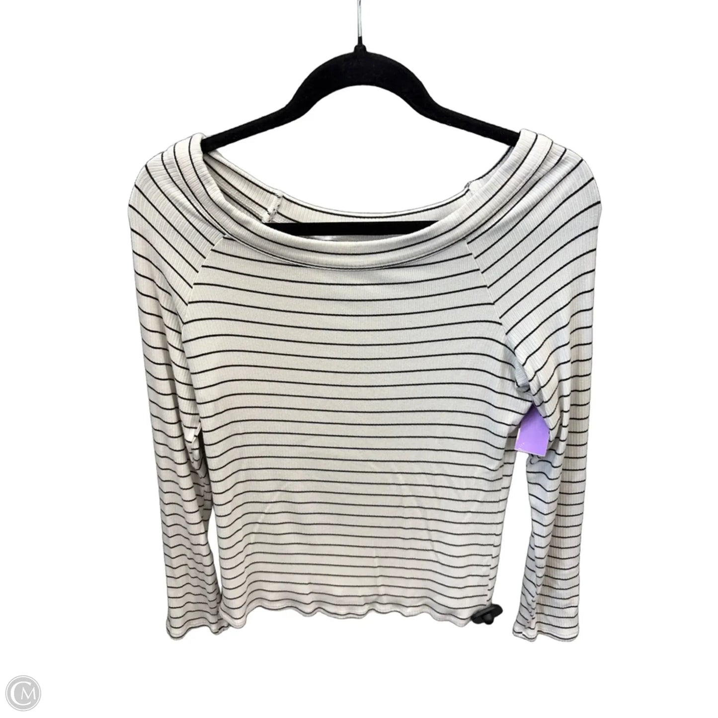 Top Long Sleeve By Loft In Striped Pattern, Size: L
