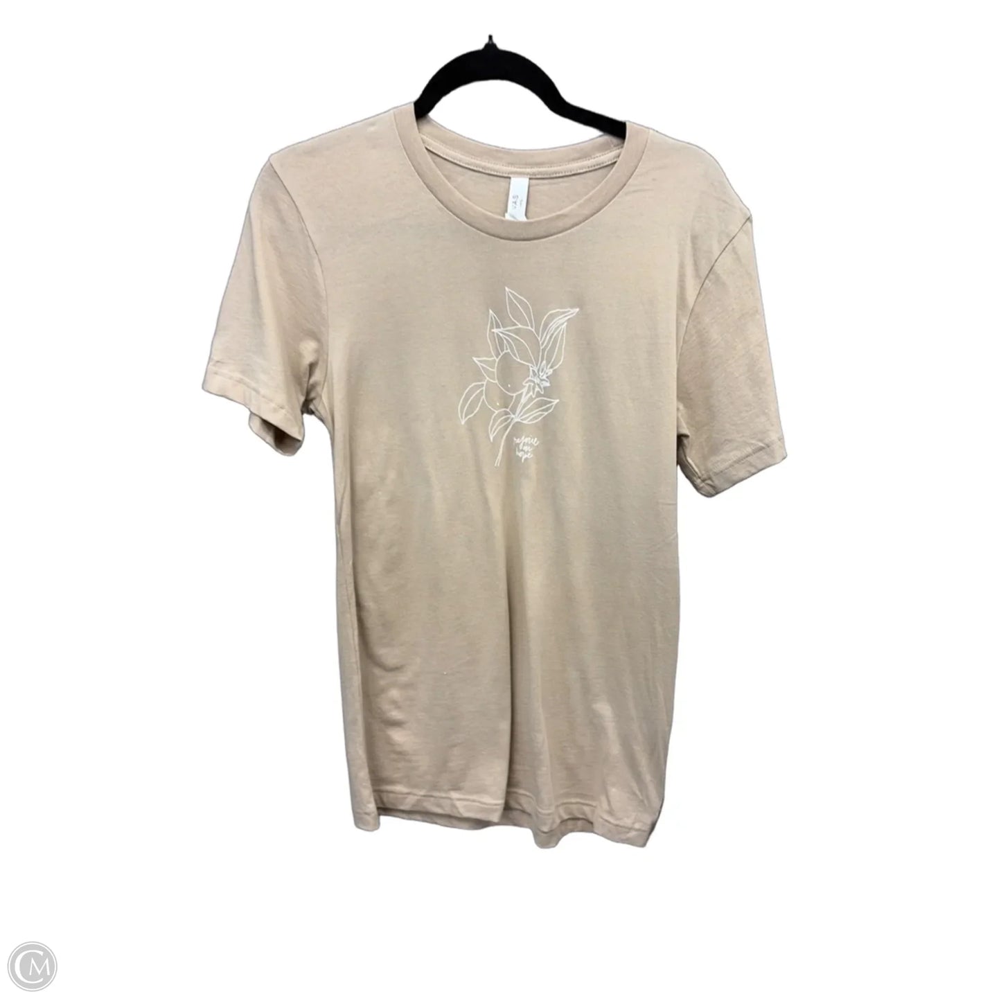 Top Short Sleeve By Canvas In Tan, Size: S