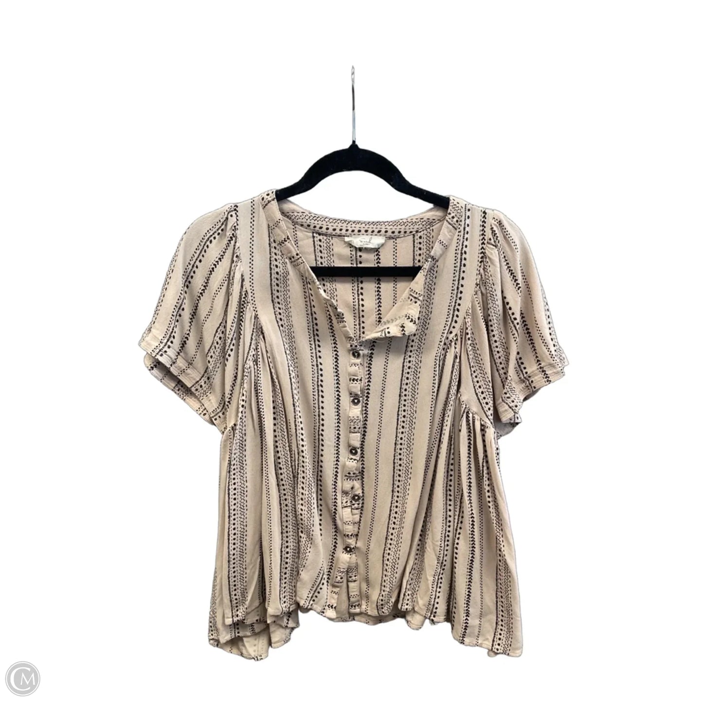 Top Short Sleeve By Easel In Brown, Size: S