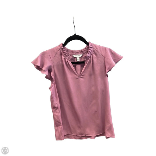 Blouse Short Sleeve By Nine West In Purple, Size: S