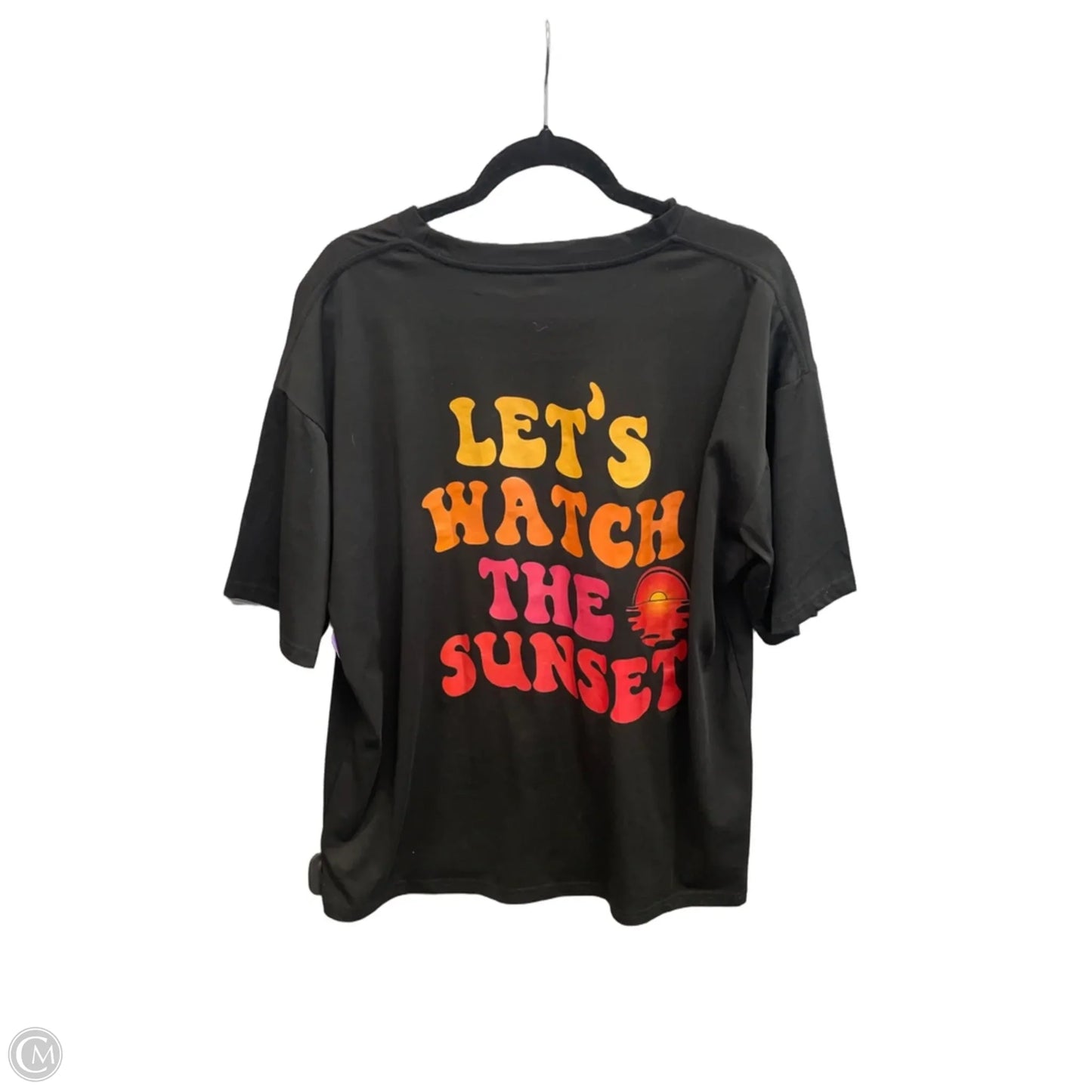 Top Short Sleeve By Shein In Black, Size: M