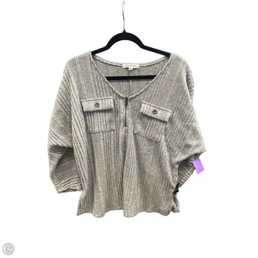 Top 3/4 Sleeve By Clothes Mentor In Grey, Size: 1x