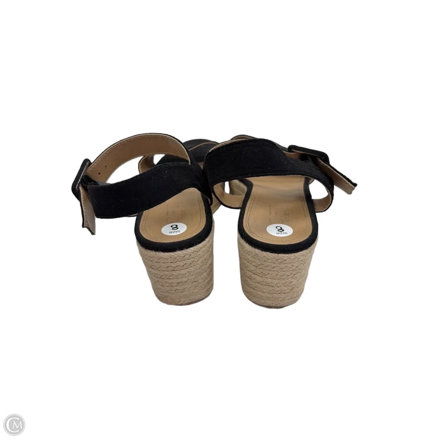 Sandals Heels Wedge By Loft In Black, Size: 8