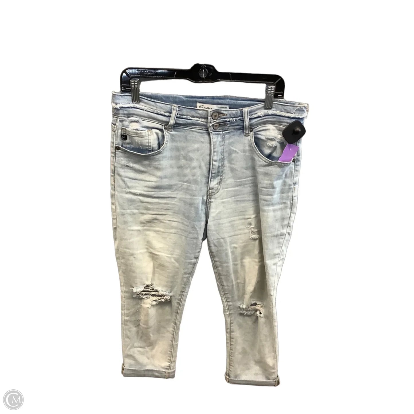 Jeans Cropped By Kancan In Blue Denim, Size: 10