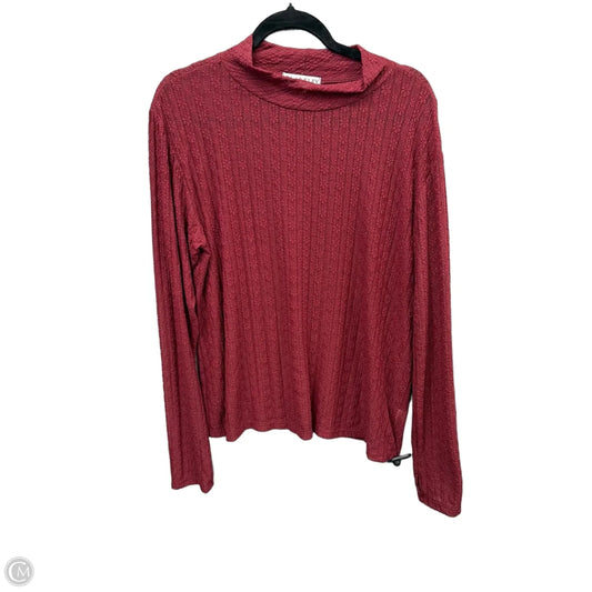 Top Long Sleeve By Blakeley In Red, Size: 2x