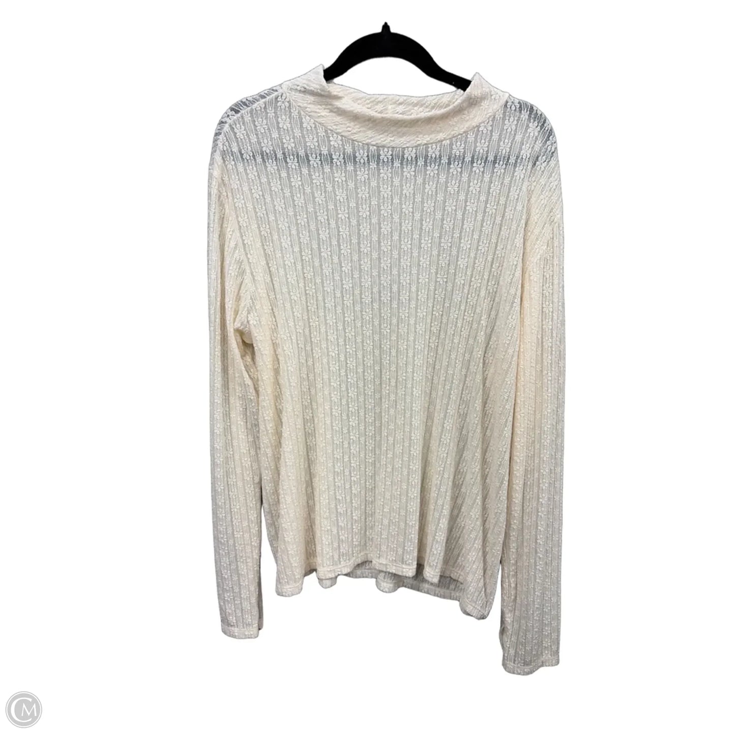 Top Long Sleeve By Blakeley In Cream, Size: 2x