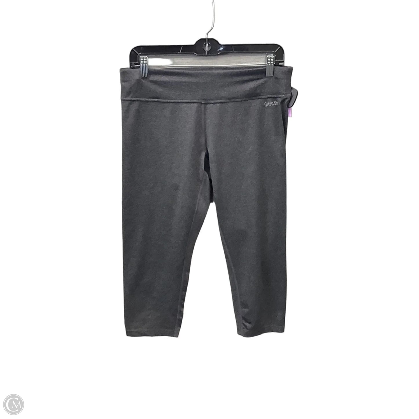 Athletic Leggings Capris By Calvin Klein In Grey, Size: L