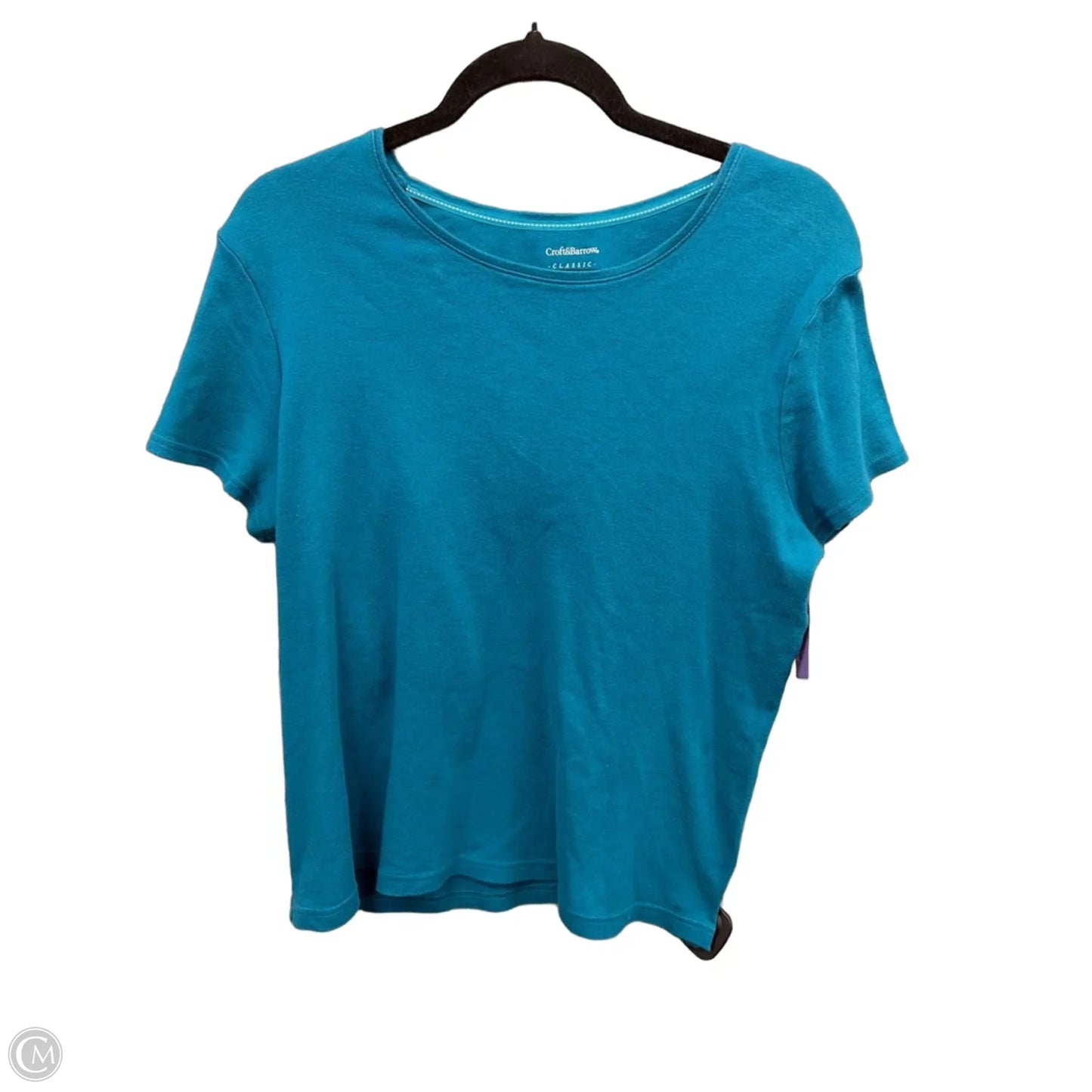 Top Short Sleeve Basic By Croft And Barrow In Blue, Size: Xl