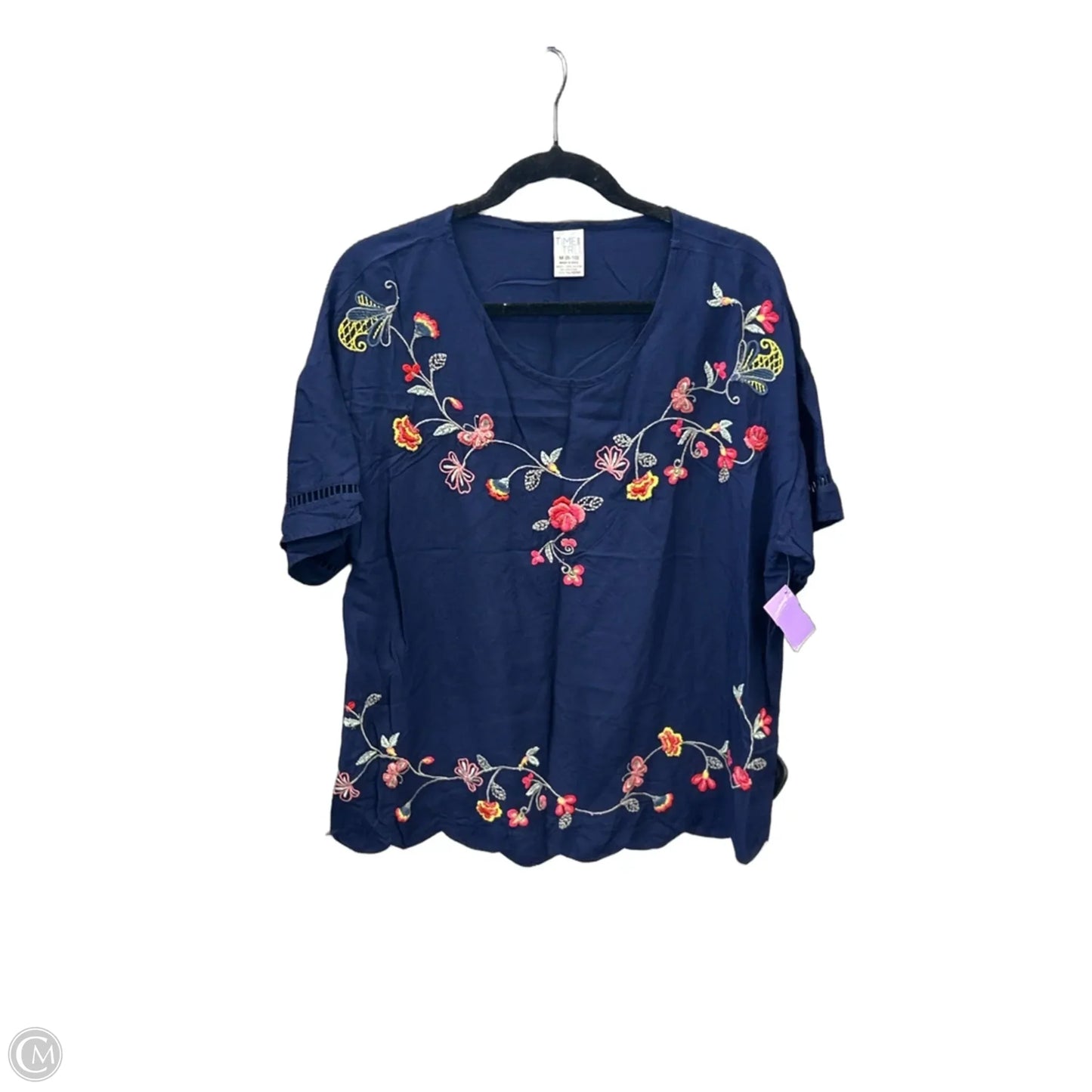 Top Short Sleeve By Time And Tru In Blue, Size: M