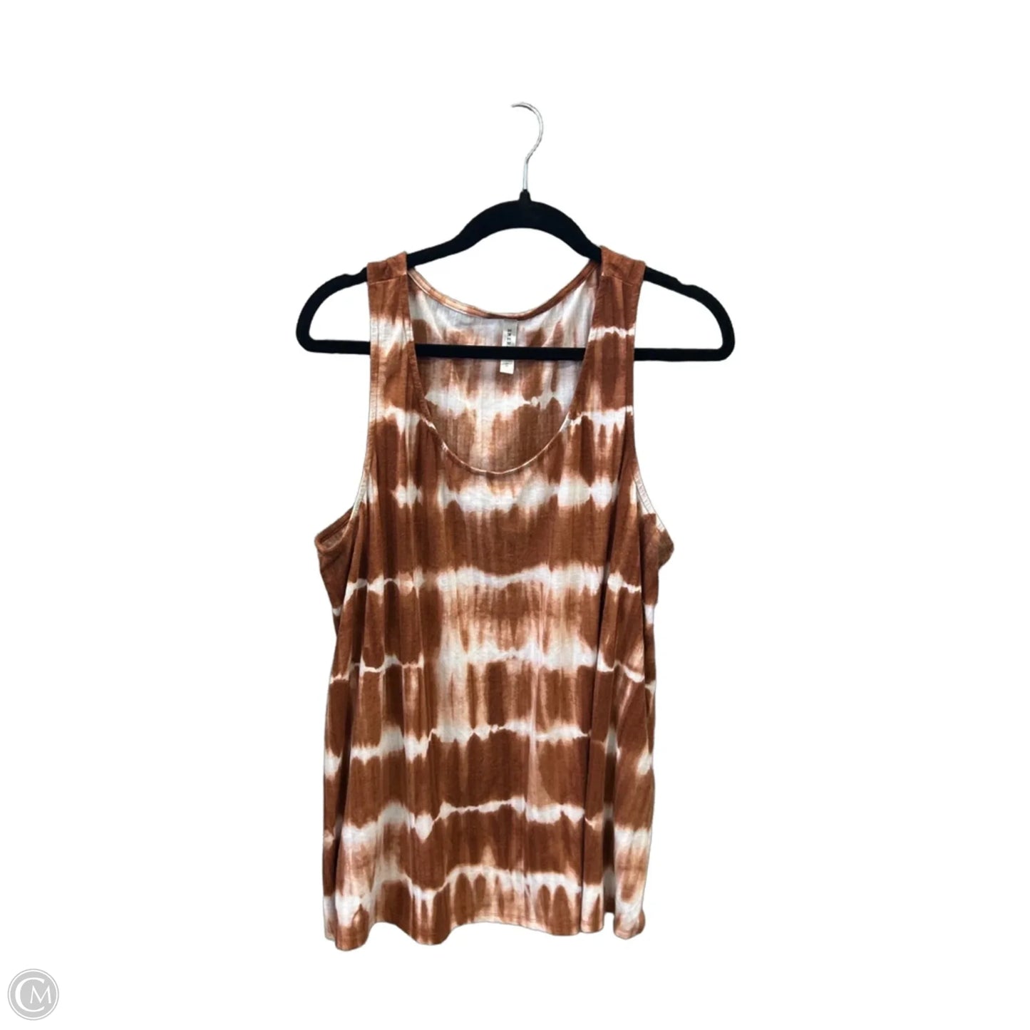 Top Sleeveless By Emerald In Brown, Size: 1x