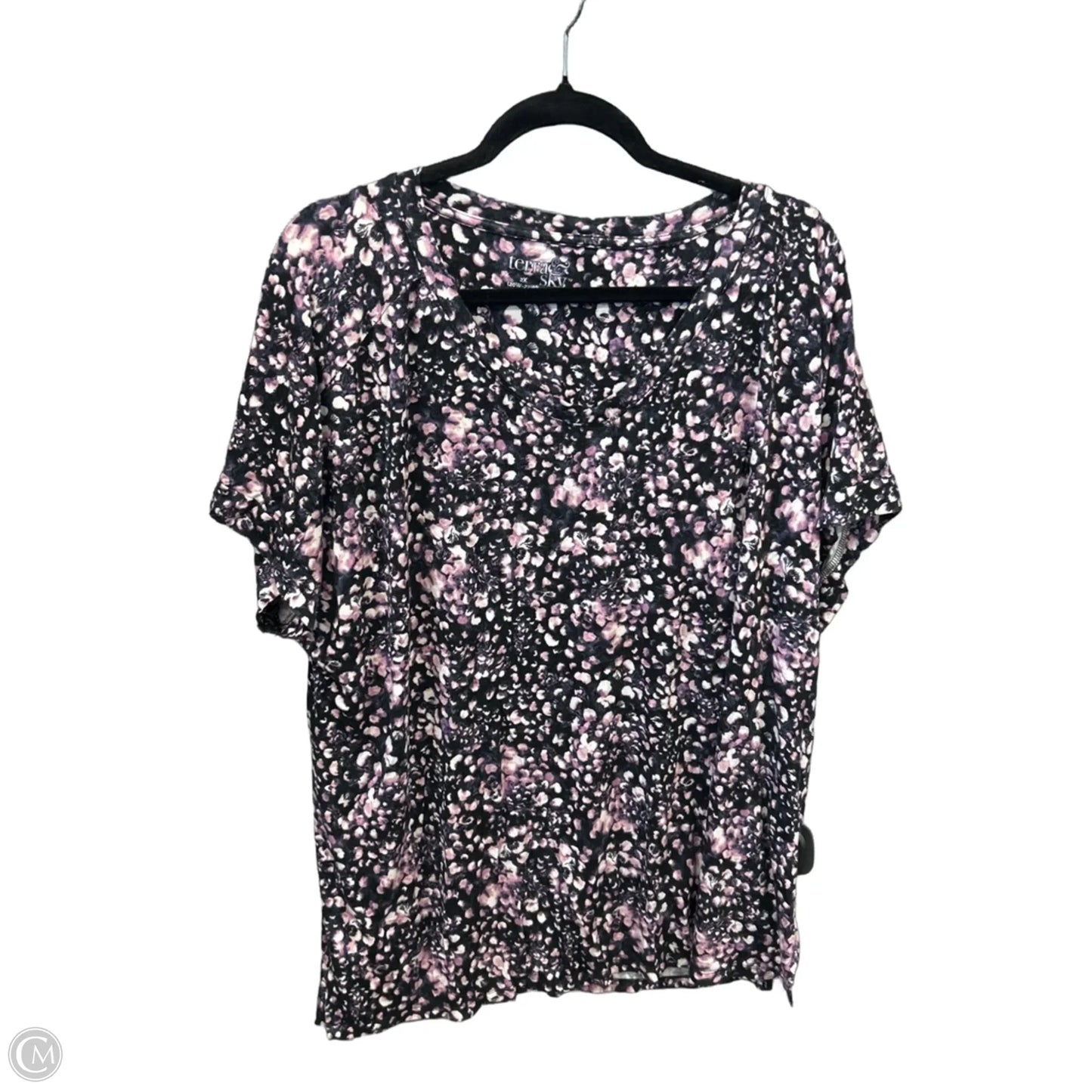 Top Short Sleeve By Terra & Sky In Purple, Size: 2x