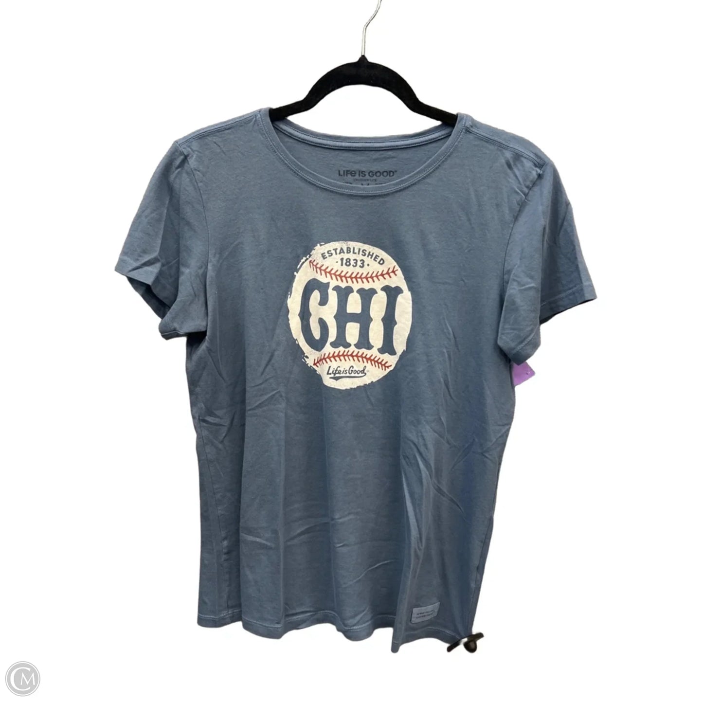 Top Short Sleeve By Life Is Good In Blue, Size: M