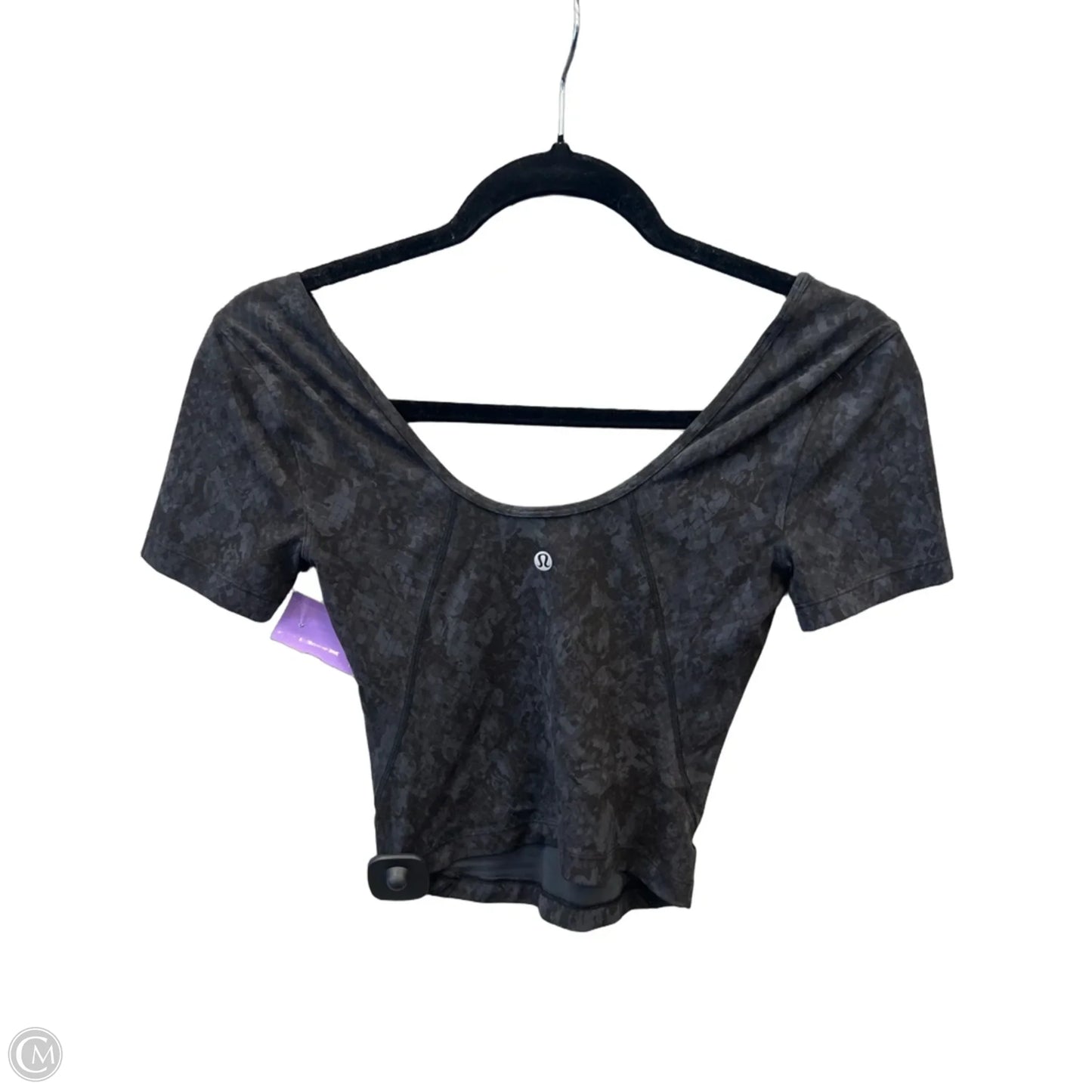 Athletic Top Short Sleeve By Lululemon In Black, Size: Xs
