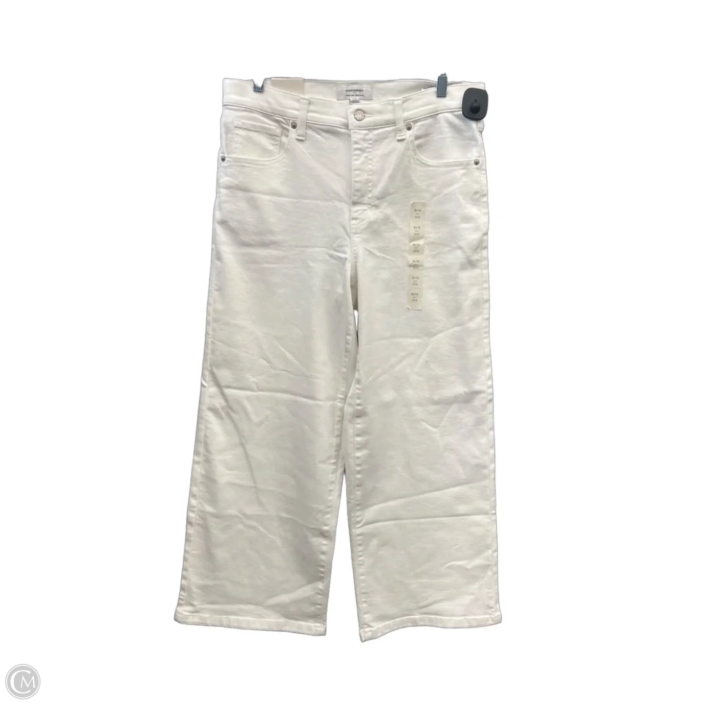 Jeans Wide Leg By Banana Republic In White Denim, Size: 12p