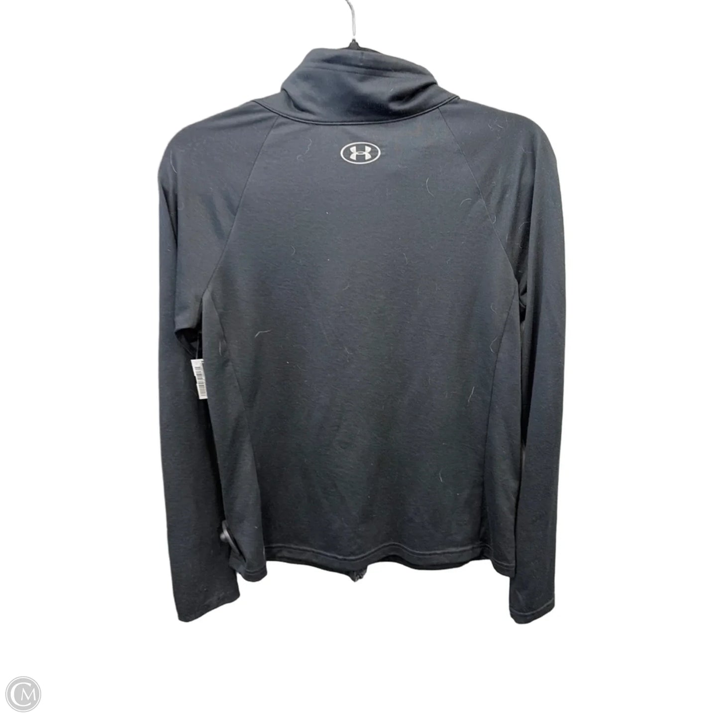 Athletic Top Long Sleeve Collar By Under Armour In Black, Size: Sp
