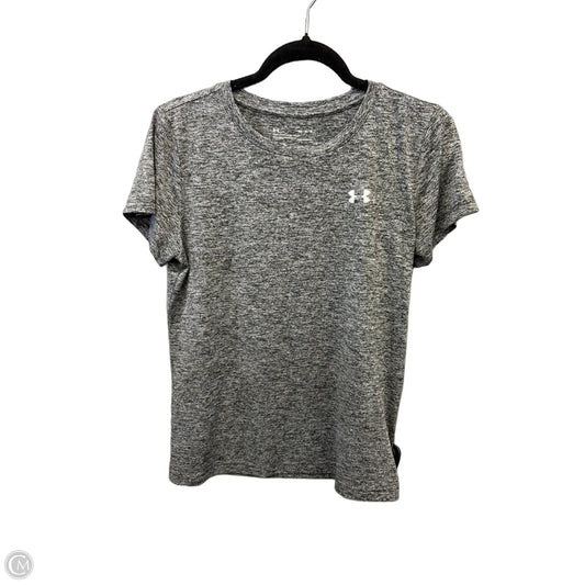 Athletic Top Short Sleeve By Under Armour In Grey, Size: M