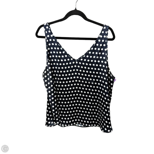 Top Sleeveless By Loft In Polkadot Pattern, Size: Xl