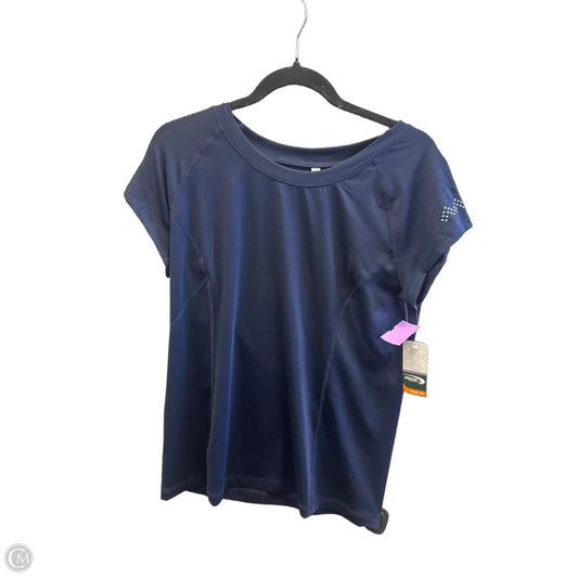 Athletic Top Short Sleeve By Mta Sport In Navy, Size: M
