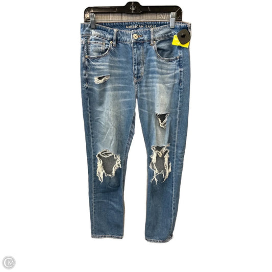 Jeans Straight By American Eagle In Blue Denim, Size: 4