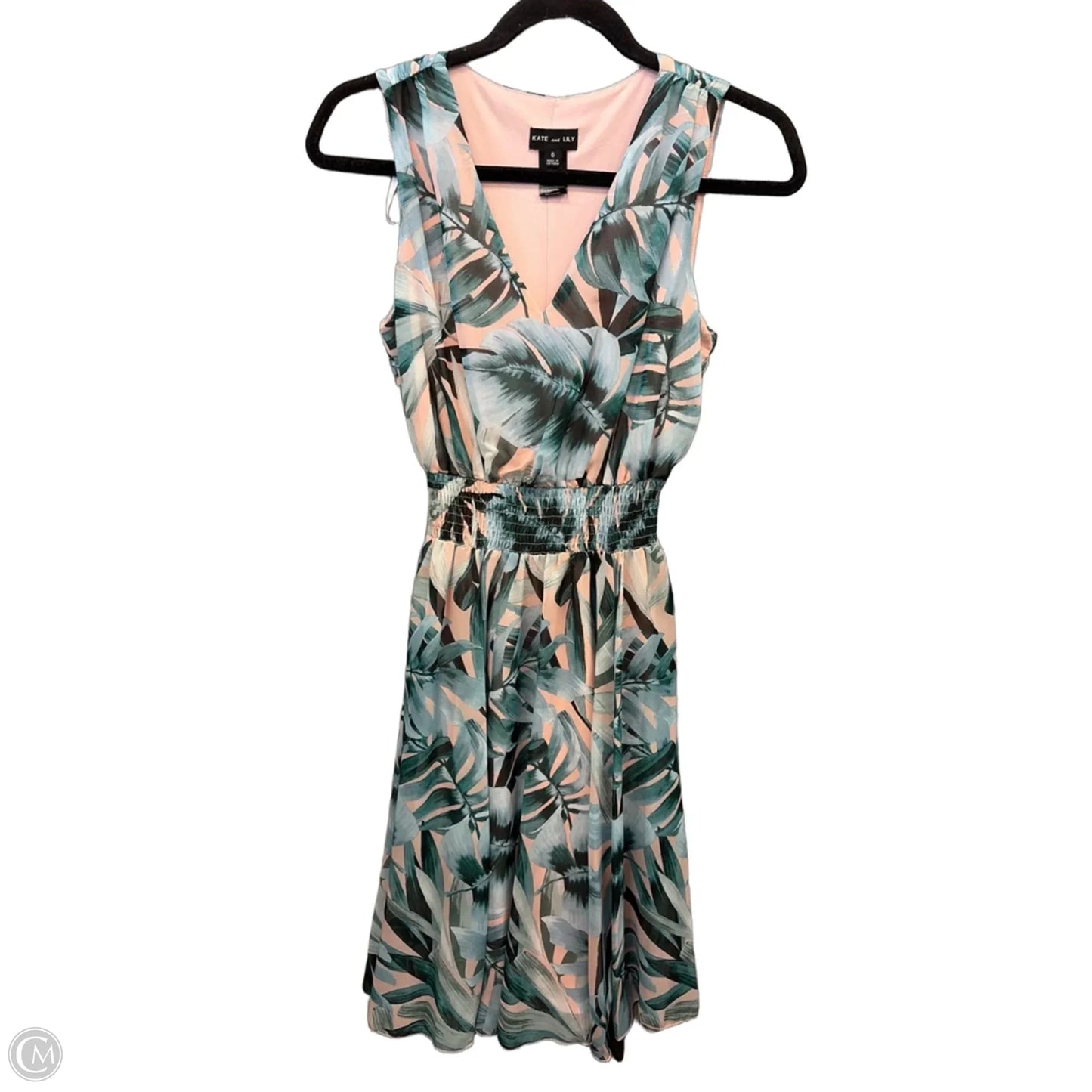 Dress Casual Midi By Kate And Lily In Green & Pink, Size: S